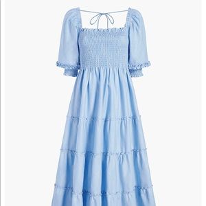Hill house Nesli nap dress light blue glitter check size small